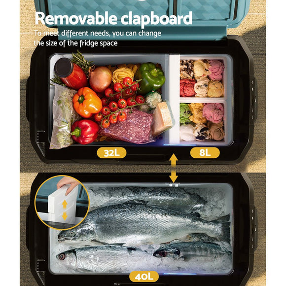 Glacio 40L Portable Fridge Freezer Fridges Cooler Camping 12V/24V/240V Caravan - RnR Galore
