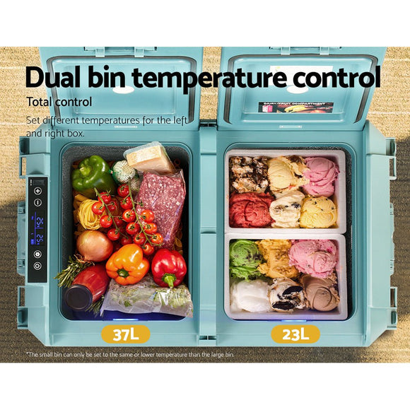 Glacio 60L Portable Fridge Freezer Cooler Camping 12V/24V/240V Caravan Car - RnR Galore