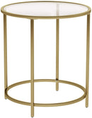Gold Round Side Table with Golden Metal Frame Robust and Stable - RnR Galore