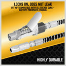 Grease Gun Coupler Quick Release & Lock 1/8‘’ NPT Rated 10,000 PSI Storage Case - RnR Galore