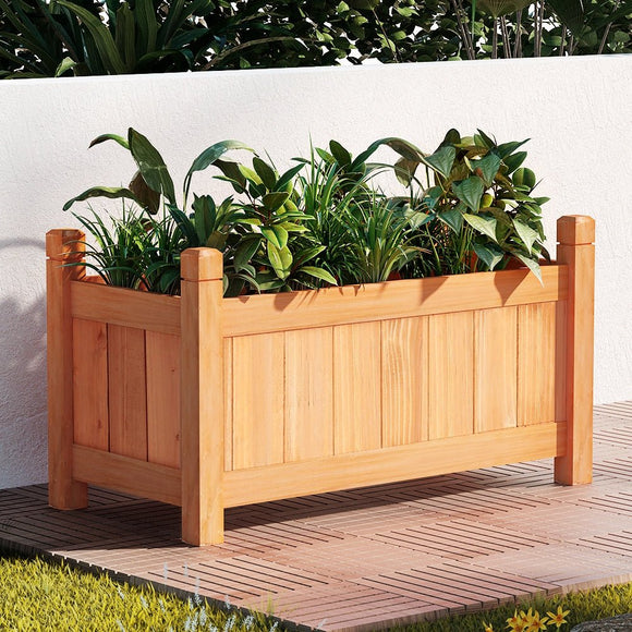 Green Fingers Garden Bed 60x30x33cm Wooden Planter Box Raised Container Growing - RnR Galore