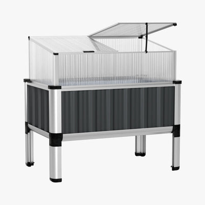 Green Fingers Garden Bed 80x49x74cm Greenhouse Planter Box Raised Galvanised Herb - RnR Galore