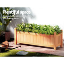 Green Fingers Garden Bed 90x30x33cm Wooden Planter Box Raised Container Growing - RnR Galore