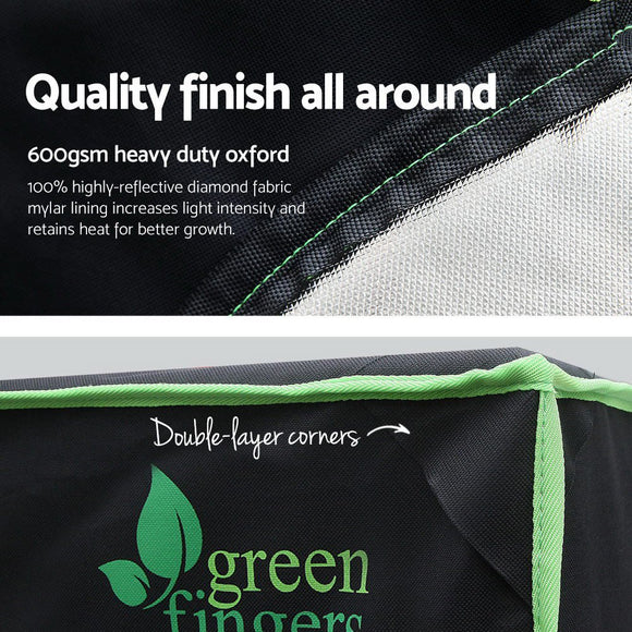Green Fingers Grow Tent 100x100x200CM Hydroponics Kit Indoor Plant Room System - RnR Galore
