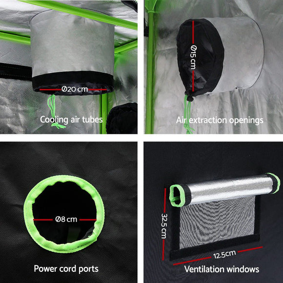 Green Fingers Grow Tent Light Kit 240x120x200CM 2000W LED 6" Vent Fan,Green Fingers Grow Tent Light Kit LED 2000W Full Spectrum 6" Vent 240x120x200CM - RnR Galore
