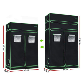 Greenfingers Grow Tent 120x60x210CM Height Adjustable Hydroponics Kit Indoor Grow System - RnR Galore
