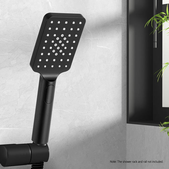 Handheld Shower Head 3.1'' High Pressure 3 Spray Modes Square Black - RnR Galore