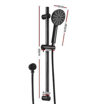 Handheld Shower Head Wall Holder 4.7'' High Pressure Adjustable 3 Modes Black - RnR Galore