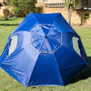 Havana Outdoors Beach Umbrella 2.4M Outdoor Garden Beach Portable Shade Shelter - Blue - RnR Galore