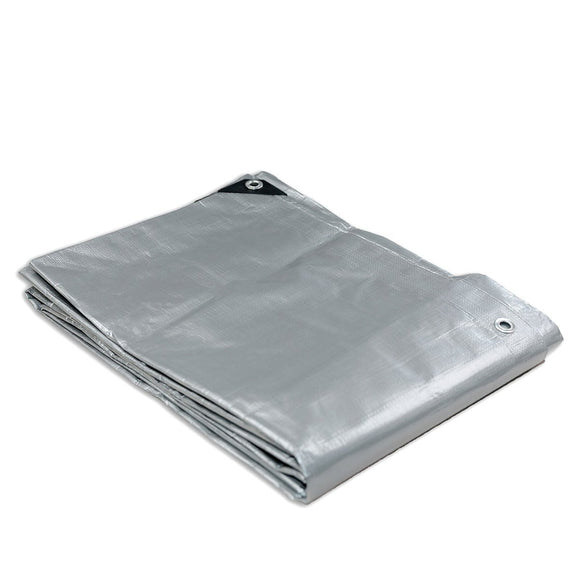 Heavy Duty Silver Black Tarp Tarpaulin 4.9x6.1m - RnR Galore