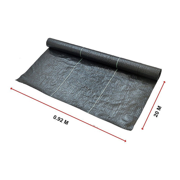 Heavy Duty Weed Control PP Woven Fabric Weed Mat Gardening Plant 0.92m x 20m - RnR Galore