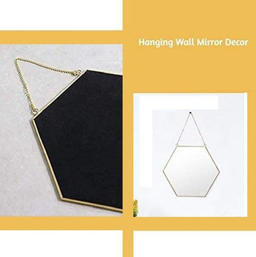 Hexagon Hanging Wall Mirror Decor (Gold Color) - RnR Galore