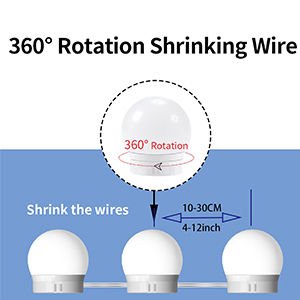Hollywood Vanity Style LED Makeup Lights Mirror with 3 Color Modes Lights with 10 Dimmable Bulbs (Mirror Not Include) - RnR Galore