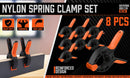 HORUSDY 8Pc Spring Clamp Set Quick Grip Plastic Non - Slip Nylon Clips Woodworking - RnR Galore