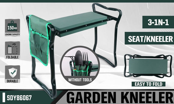 HORUSDY Garden Kneeler Bench Foldable Stool Knee Soft Pad Seat with Tool Pouch - RnR Galore