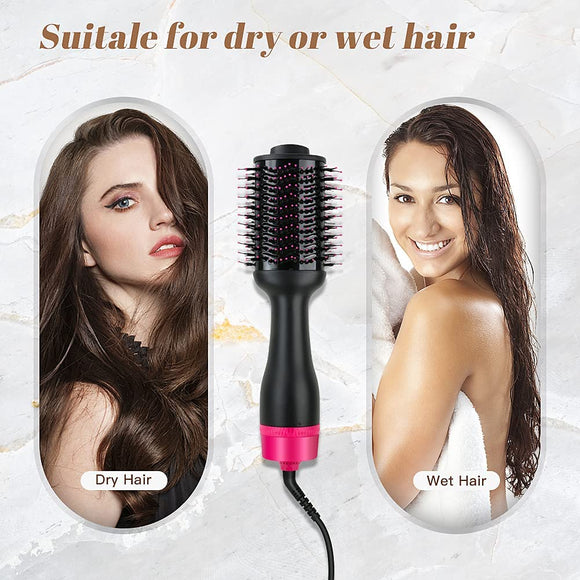 Hot Air One - Step Hair Dryer Negative Ion Anti - Frizz Blowout for Drying,Straightening, Curling and Volumizer (AU Plug) - RnR Galore