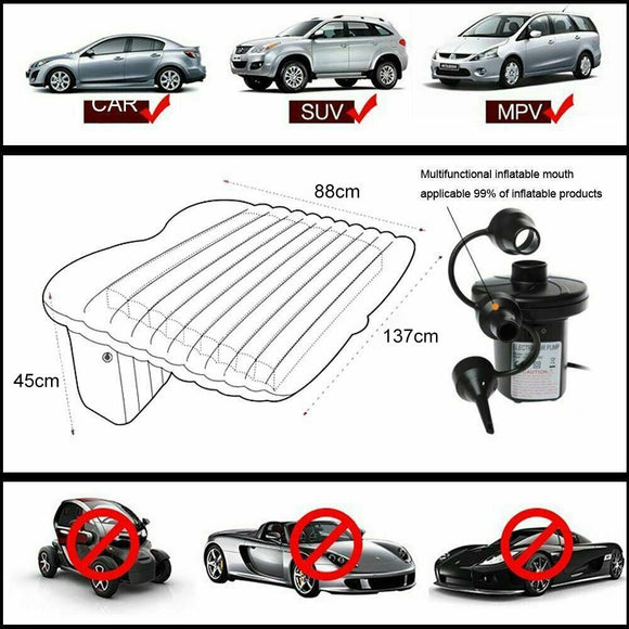 Inflatable Car Back Seat Mattress Portable Camping Travel Air Bed - RnR Galore