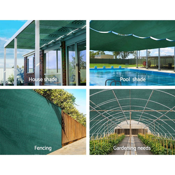 Instahut 50% Shade Cloth 3.66x10m Shadecloth Wide Heavy Duty Green - RnR Galore