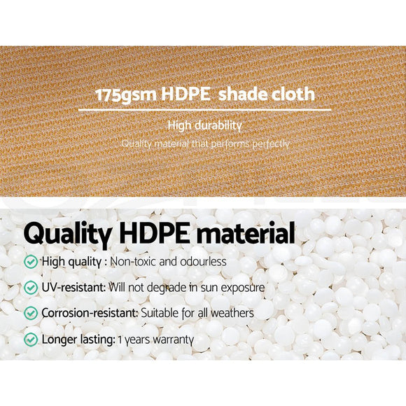 Instahut 70% Shade Cloth 1.83x20m Shadecloth Sail Heavy Duty Beige - RnR Galore