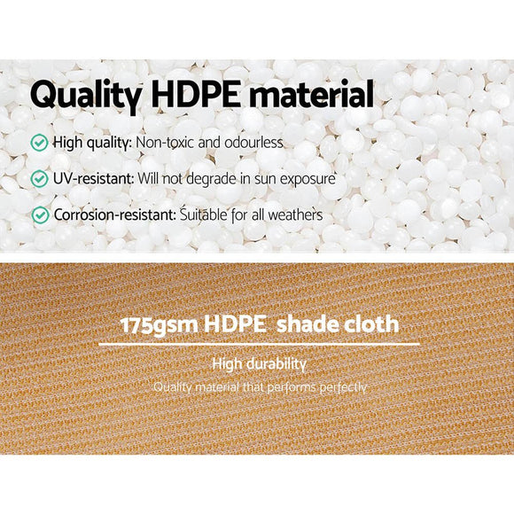 Instahut 70% Shade Cloth 3.66x30m Shadecloth Sail Heavy Duty Beige - RnR Galore