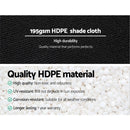 Instahut 90% Shade Cloth 3.66x20m Shadecloth Sail Heavy Duty Black - RnR Galore