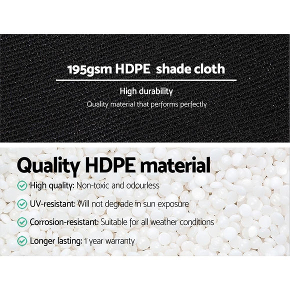 Instahut 90% Shade Cloth 3.66x20m Shadecloth Sail Heavy Duty Black - RnR Galore