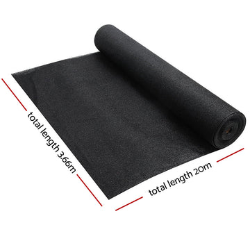 Instahut 90% Shade Cloth 3.66x20m Shadecloth Sail Heavy Duty Black - RnR Galore