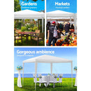Instahut Gazebo 3x3m Wedding Party Marquee Tent Outdoor Event Camping Canopy Shade White - RnR Galore