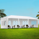 Instahut Gazebo 3x9m Marquee Wedding Party Tent Outdoor Camping Side Wall Canopy 5 Panel White - RnR Galore