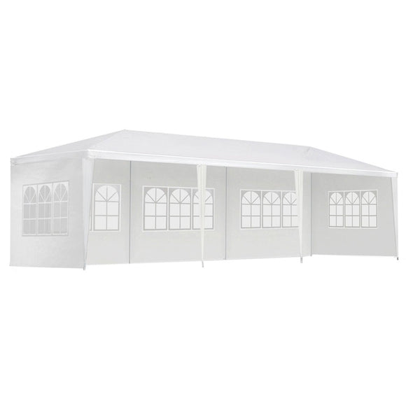 Instahut Gazebo 3x9m Marquee Wedding Party Tent Outdoor Camping Side Wall Canopy 5 Panel White - RnR Galore