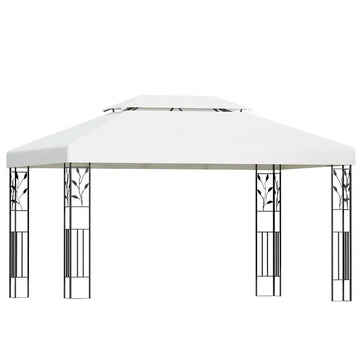 Instahut Gazebo 4x3m Marquee Outdoor Wedding Party Event Tent Home Iron Art Shade White - RnR Galore