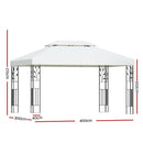 Instahut Gazebo 4x3m Marquee Outdoor Wedding Party Event Tent Home Iron Art Shade White - RnR Galore