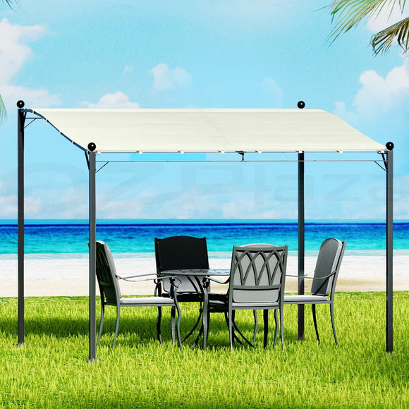 Instahut Gazebo Marquee 3m Outdoor Event Wedding Tent Camping Party Shade Iron Art Canopy Beige - RnR Galore
