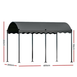 Instahut Gazebo Marquee 4x3m Outdoor Event Wedding Tent Camping Party Shade Iron Art Canopy Grey - RnR Galore