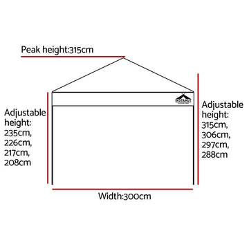 Instahut Gazebo Pop Up 3x3m w/Base Podx4 Marquee Folding Outdoor Wedding Camping Tent Shade Canopy White - RnR Galore