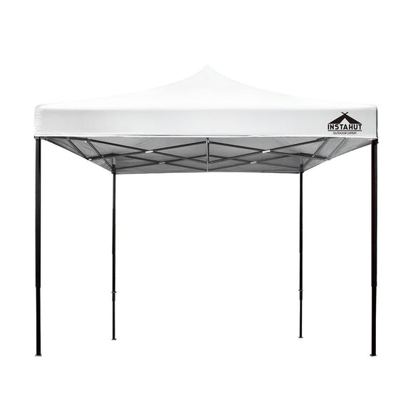Instahut Gazebo Pop Up 3x3m w/Base Podx4 Marquee Folding Outdoor Wedding Camping Tent Shade Canopy White - RnR Galore