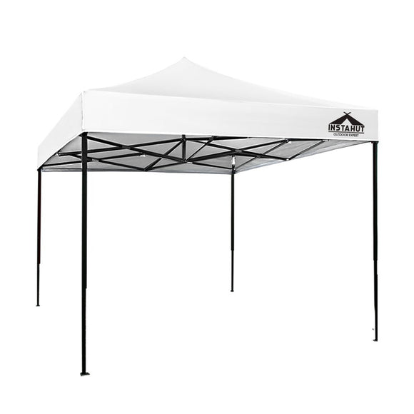 Instahut Gazebo Pop Up 3x3m w/Base Podx4 Marquee Folding Outdoor Wedding Camping Tent Shade Canopy White - RnR Galore