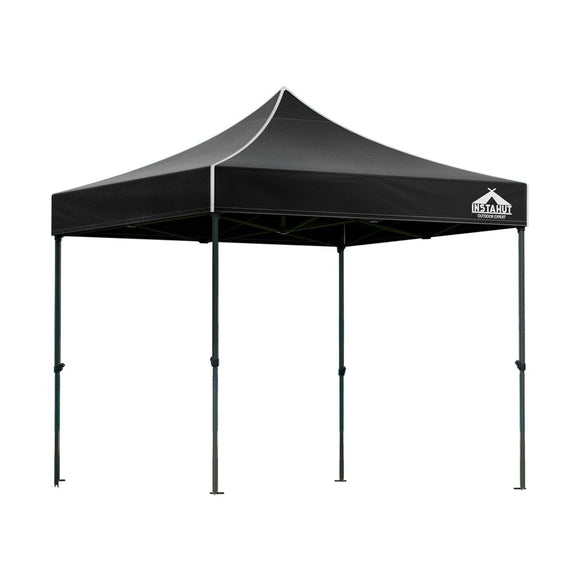 Instahut Gazebo Pop Up Marquee 3x3 Folding 500D Wedding Tent Base Pod Black - RnR Galore