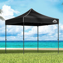 Instahut Gazebo Pop Up Marquee 3x3 Folding 500D Wedding Tent Base Pod Black - RnR Galore