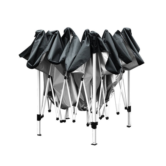 Instahut Gazebo Pop Up Marquee 3x3m Wedding Party Outdoor Camping Tent Canopy Shade Mesh Wall Black - RnR Galore