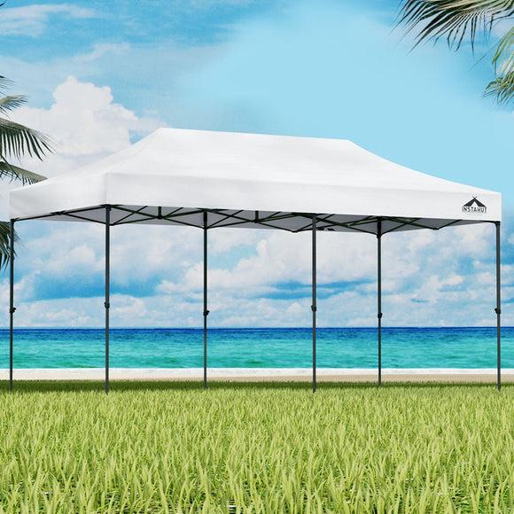 Instahut Gazebo Pop Up Marquee 3x6 Folding 500D Wedding Tent Base Pod White - RnR Galore