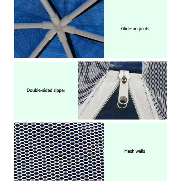 Instahut Gazebo?2x2m Marquee Wedding Party Tent Outdoor Camping Mesh Wall Canopy Shade Gazebos Navy - RnR Galore