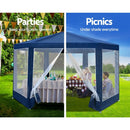 Instahut Gazebo?2x2m Marquee Wedding Party Tent Outdoor Camping Mesh Wall Canopy Shade Gazebos Navy - RnR Galore
