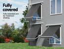 Instahut Retractable Fixed Pivot Arm Window Awning Outdoor Blinds 2.1X2.1M Grey - RnR Galore