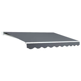 Instahut Retractable Folding Arm Awning Manual Sunshade 3Mx2.5M Grey - RnR Galore