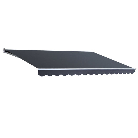 Instahut Retractable Folding Arm Awning Manual Sunshade 5Mx3M Grey - RnR Galore