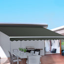 Instahut Retractable Folding Arm Awning Manual Sunshade 5Mx3M Grey - RnR Galore