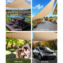 Instahut Shade Sail 5x5m Square 280GSM 98% Sand Shade Cloth - RnR Galore
