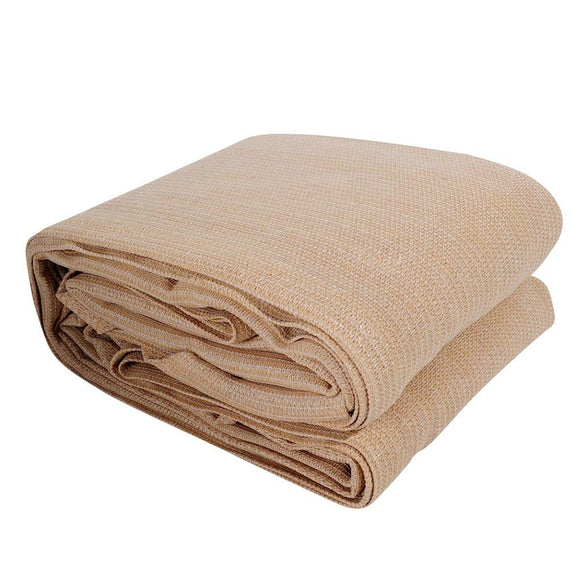 Instahut Shade Sail 5x5m Square 280GSM 98% Sand Shade Cloth - RnR Galore