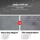 Instahut Shade Sail 6x6x6m Triangle 280GSM 98% Grey Shade Cloth - RnR Galore